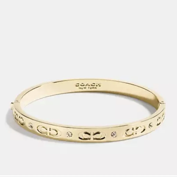 Coach...Signature Hinged Bangle - Picture 1 of 3